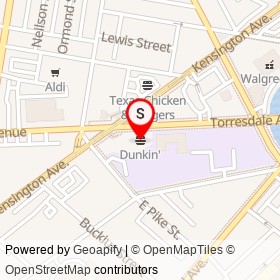 Dunkin' on Torresdale Avenue, Philadelphia Pennsylvania - location map