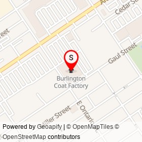 Burlington Coat Factory on East Ontario Street, Philadelphia Pennsylvania - location map