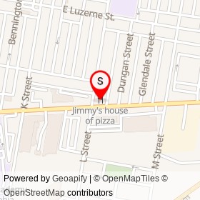 Jimmy's house of pizza on Erie Avenue, Philadelphia Pennsylvania - location map