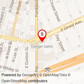 Danger Salon on East Girard Avenue, Philadelphia Pennsylvania - location map