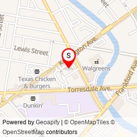 KFC on Kensington Avenue, Philadelphia Pennsylvania - location map