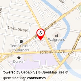 Taco Bell on Kensington Avenue, Philadelphia Pennsylvania - location map