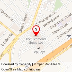 The Richmond Shops IGA on East Cumberland Street, Philadelphia Pennsylvania - location map