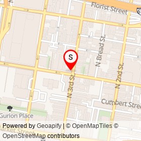 Old City Pizza & Restaurant on North 3rd Street, Philadelphia Pennsylvania - location map