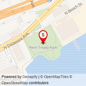 Penn Treaty Park on , Philadelphia Pennsylvania - location map