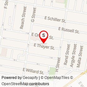 No Name Provided on East Thayer Street, Philadelphia Pennsylvania - location map