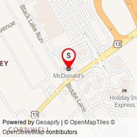McDonald's on Black Lake Run, Bensalem Township Pennsylvania - location map