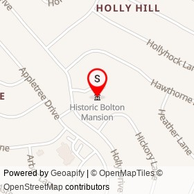 Historic Bolton Mansion on Hickory Lane, Bristol Township Pennsylvania - location map
