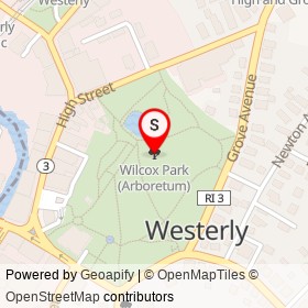 Wilcox Park (Arboretum) on , Westerly Rhode Island - location map