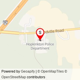 Hopkinkton Police Department on Woodville Road, Hopkinton Rhode Island - location map
