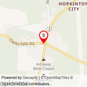 Hopkinton City Historic District on Clarks Falls Road, Hopkinton Rhode Island - location map