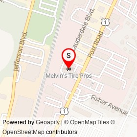Melvin's Tire Pros on Elaine Street,  Rhode Island - location map