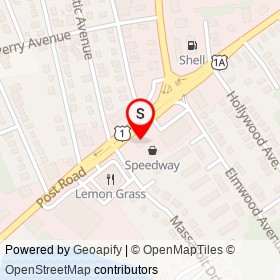 Speedway on Post Road,  Rhode Island - location map