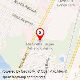 Martinellis Tuscan Deli and Catering on Post Road, Apponaug Rhode Island - location map