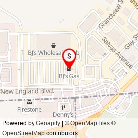 BJ's Gas on Center of New England Boulevard, Coventry Rhode Island - location map