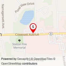Cowesett Inn on Cowesett Avenue, Crompton Rhode Island - location map