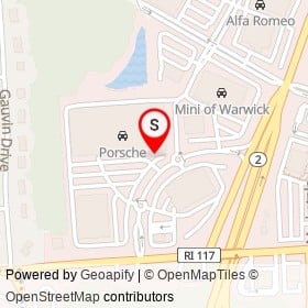 Inskip Auto Mall on Centerville Road, Crompton Rhode Island - location map