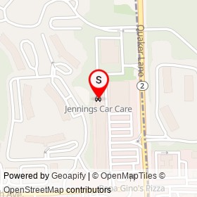 Jennings Car Care on Quaker Lane, Crompton Rhode Island - location map