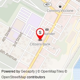 Citizens Bank on Main Street, East Greenwich Rhode Island - location map