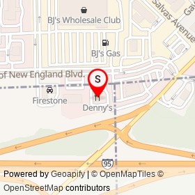 Denny's on Center of New England Boulevard, Coventry Rhode Island - location map