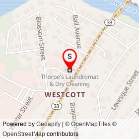 Thorpe's Laundromat & Dry Cleaning on Providence Street, West Warwick Rhode Island - location map