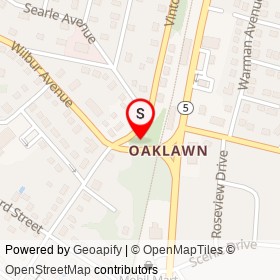 Oak Lawn Village Historic District on Wilbur Avenue,  Rhode Island - location map