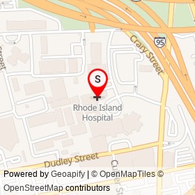 Rhode Island Hospital on Eddy Street, Providence Rhode Island - location map