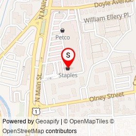Staples on Roger Williams Green, Providence Rhode Island - location map