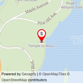 Temple to Music on Pine Hill Avenue, Providence Rhode Island - location map