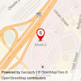 Motel 6 on I 95,  Rhode Island - location map