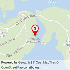 Rogers Williams Park on , Providence Rhode Island - location map
