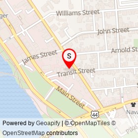 Barker Playhouse on Benefit Street, Providence Rhode Island - location map