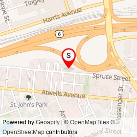 Caserta Pizzeria on Spruce Street, Providence Rhode Island - location map