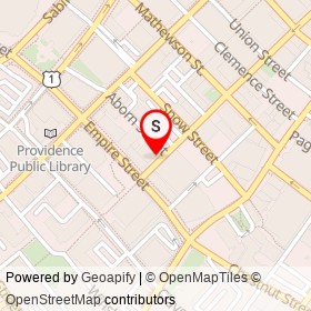 Providence Coal Fired Pizza on Westminster Street, Providence Rhode Island - location map
