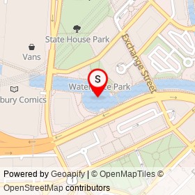 Waterplace Park on Memorial Boulevard, Providence Rhode Island - location map
