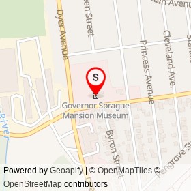 Governor Sprague Mansion Museum on Cranston Street,  Rhode Island - location map