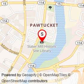 Slater Mill Historic Site Library on Roosevelt Avenue,  Rhode Island - location map