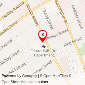 Central Falls Police Department on Illinois Street, Central Falls Rhode Island - location map
