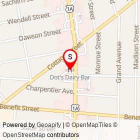 Dot's Dairy Bar on Newport Avenue,  Rhode Island - location map