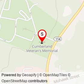 Cumberland Veteran's Memorial on Beauregard Loop, Cumberland Rhode Island - location map