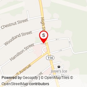 Paul's Pizza on Hamilton Street, Cumberland Rhode Island - location map