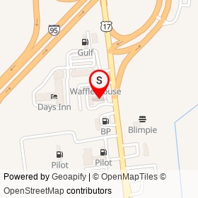 Parkers on General William Hardee Boulevard, Hardeeville South Carolina - location map