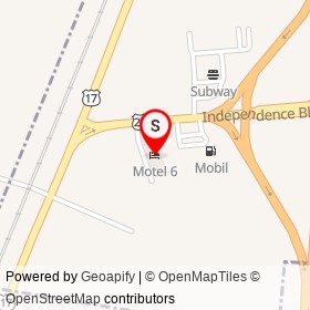 Motel 6 on Independence Boulevard, Hardeeville South Carolina - location map