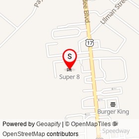 Super 8 on Whyte Hardee Boulevard, Hardeeville South Carolina - location map