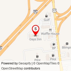 Days Inn on I 95, Hardeeville South Carolina - location map