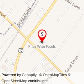 Price Wise Foods on Main Street, Hardeeville South Carolina - location map