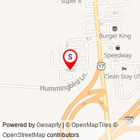 Red Roof Inn on Hummingbird Lane, Hardeeville South Carolina - location map
