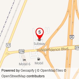 Subway on Independence Boulevard, Hardeeville South Carolina - location map