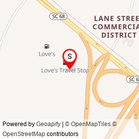 Love's Travel Stop on Yemassee Highway, Yemassee South Carolina - location map