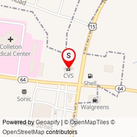 CVS on Robertson Boulevard, Walterboro South Carolina - location map